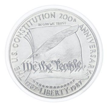 Монета США 1 долар 1987 Срібло UNC 200 років Конституції М23552 фото