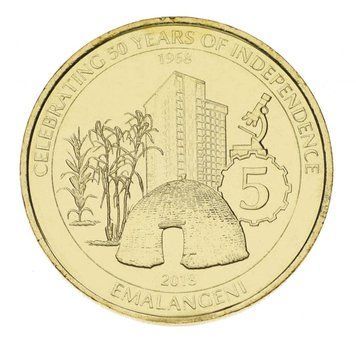 Свазіленд 5 емалангені 2018 UNC Пам'ятна 50 років незалежності М15373 фото