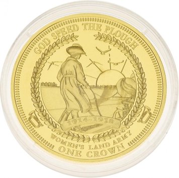 Tristan da Cunha 1 crown 2014 UNC World War I 2014-2018 - Women's Army Gold Plated