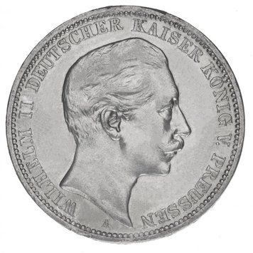 Монета Німеччина 3 марки 1908 Срібло F-VF Німецький імператор Вільгельм II М14718 фото