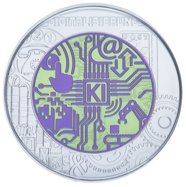 Монета Австрия 25 евро 2025 Серебро, ниобий UNC Цифровизация (Digitalisation) М21919 фото