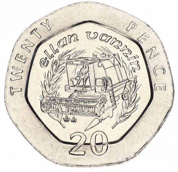 Монета Острів Мен 20 пенсів 1993 AU-UNC М12270 фото