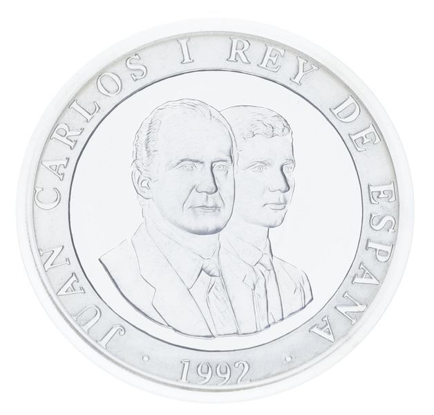 Монета Іспанія 2000 песет 1992 Срібло Proof XXV літні Олімпійські ігри в Барселоні 1992 - Баскетбол на візках М23319 фото