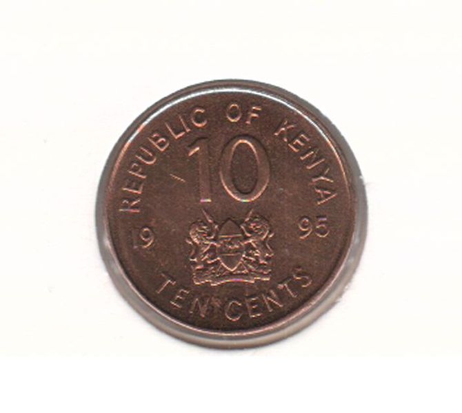 Kenya 10 cents 1995 VF (KM # 31)