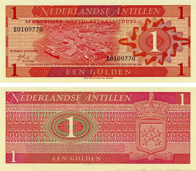 Нідерландські Антильські острови 1 гульден 1970 UNC (P20a) Б03389 фото