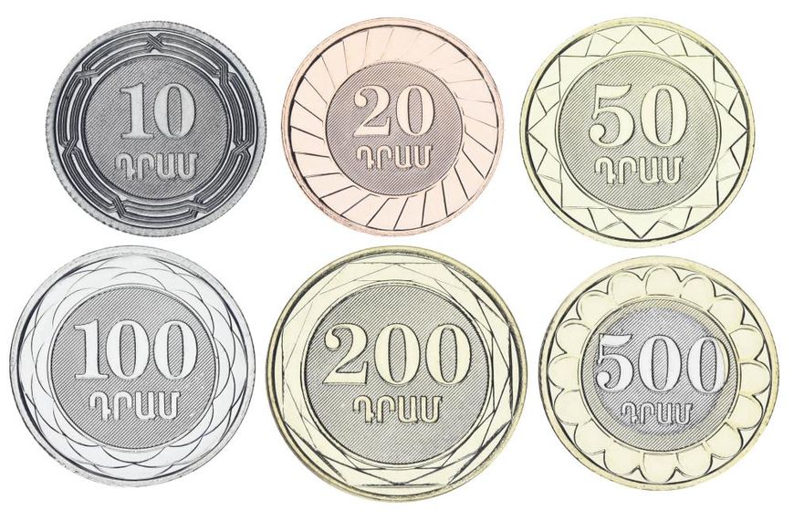 Вірменія набір з 6 монет 2023 UNC 10, 20, 50, 100, 200, 500 драм 30 років національної валюти М18379 фото