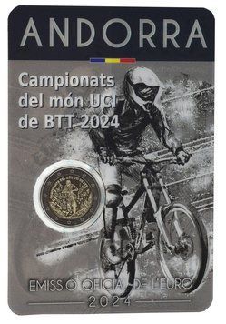 Coin Andorra 2 Euro 2024 Bimetal UNC Mountain Bike World Championships