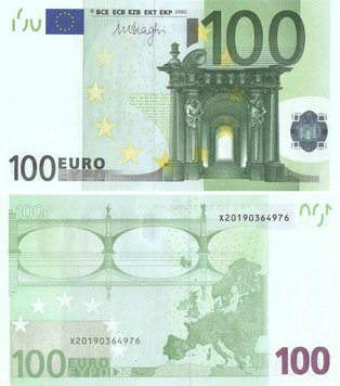 Germany 100 Euro 2002 X E004 Draghi UNC