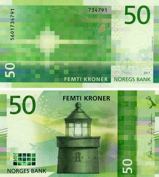 Норвегия 50 крон 2017 (2018) UNC (P53) Б20073 фото