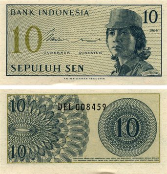 Indonesia 10 Sep 1964 AU-UNC (P92)