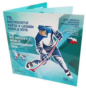 Чехія набір з 7 монет 2015 «Чемпіонат світу з хокею в Чехії» UNC М03038 фото