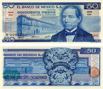 Mexico 50 pesos 1973 UNC (P65a)