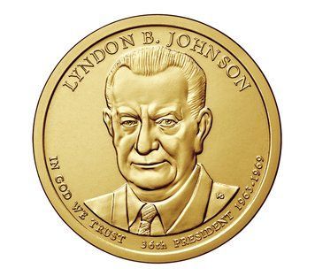 Монета США 1 долар 2015 D &laquo;36-й Президент Ліндон Джонсон&raquo; UNC (KM#609) М01572 фото
