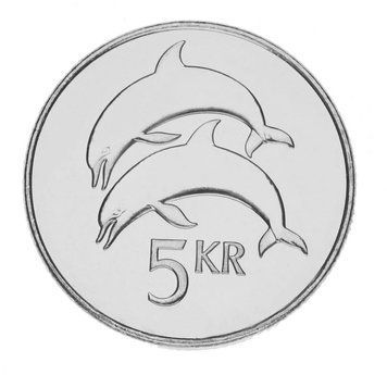 Iceland 5 CZK 2008 AU-UNC Dolphins