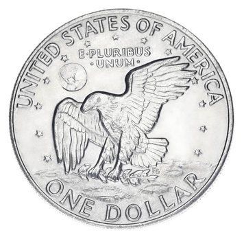 Монета США 1 долар 1973 Срібло VF-AU Дуайт Ейзенхауер (Ag 400, 24,59 грама) М25435 фото