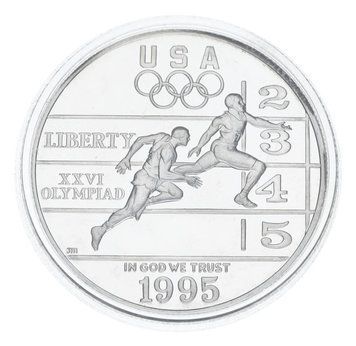 Монета США 1 долар 1995 Срібло P Proof XXVI літні Олімпійські ігри в Атланті - Біг М23320 фото