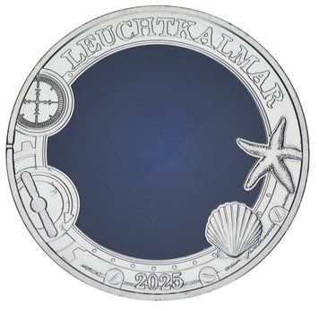 Монета Австрія 3 євро 2025 UNC Морські жителі, що світяться - Кальмар-світлячок М21920 фото