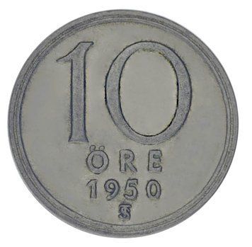 Монета Швеція 10 ери 1950 Срібло F-VF М17807 фото