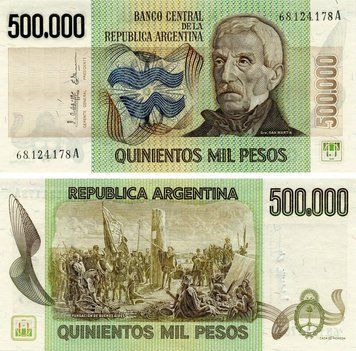Banknote Argentina 500,000 pesos 1980-1983 UNC (P309)