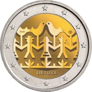 Lithuania 2 euro 2018 "Song Festival" UNC