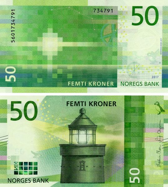 Norway 50 kroner 2017 (2018) UNC (P53)