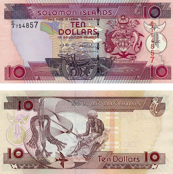 Соломоновы острова 10 долларов 2008 UNC (P34a) Б05667 фото