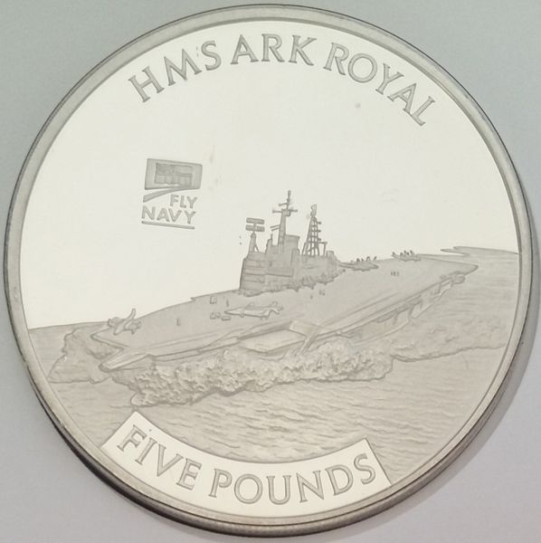 Coin Jersey 5 pounds 2010 "Aircraft carrier" Arc Royal "UNC
