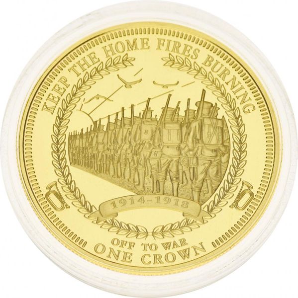 Tristan da Cunha 1 crown 2014 UNC World War I 2014-2018 - For the war Gilding