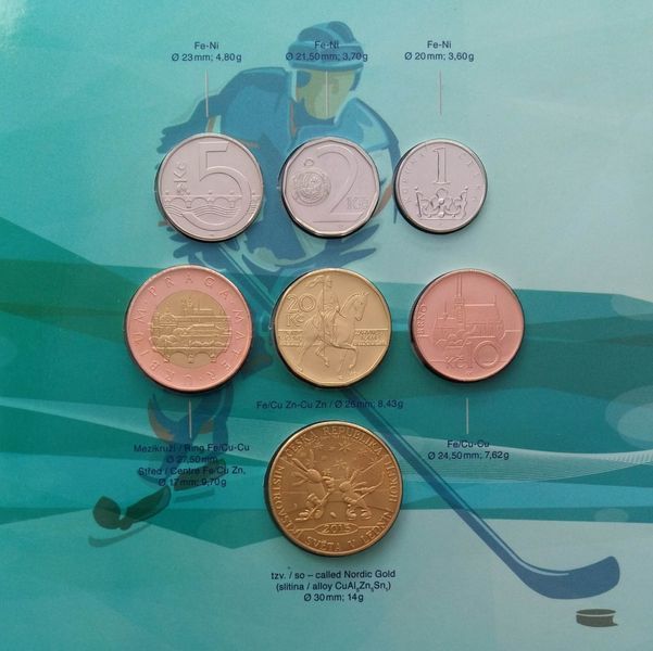 Чехия набор из 7 монет 2015 &laquo;Чемпионат мира по хоккею в Чехии&raquo; UNC М03038 фото