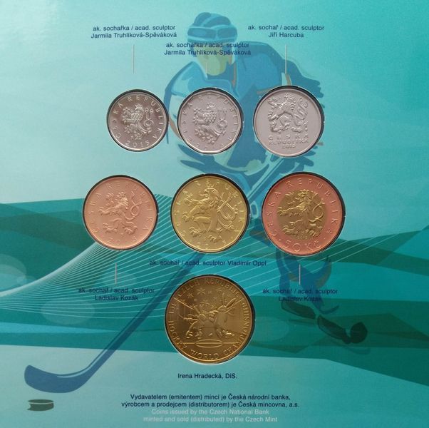 Чехия набор из 7 монет 2015 &laquo;Чемпионат мира по хоккею в Чехии&raquo; UNC М03038 фото