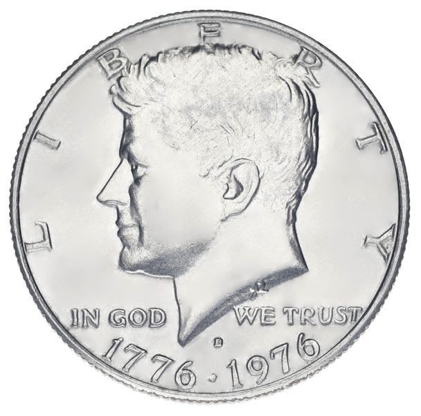 Монета США 50 центов (халф) 1976 Серебро VF-AU 200 лет независимости М02982 фото