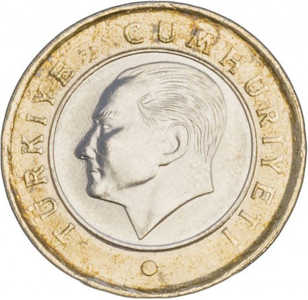 Coin Turkey 1 lira 2014 UNC (KM # 1244)