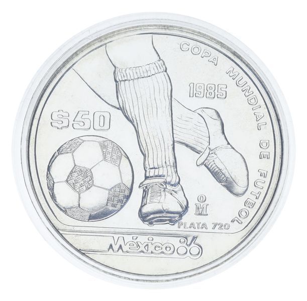 Coin Mexico 50 Pesos 1986 Silver Proof FIFA World Cup in Mexico 1986 &mdash; Dribbling the Ball