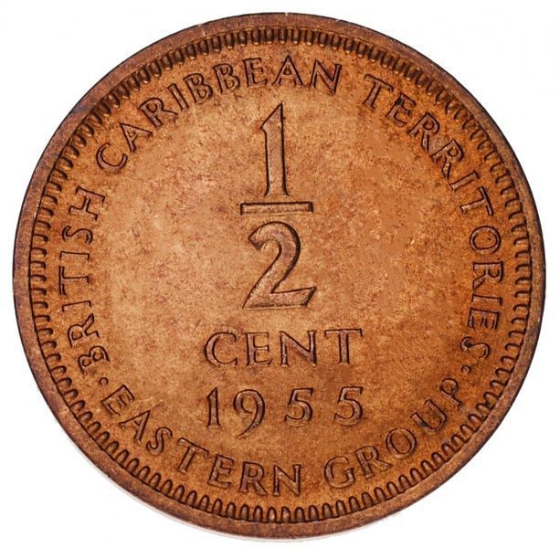 Набор монет Восточные Карибы набор из 3 монет 1955-1965 AU-UNC 0,5, 1, 2 цента М14120 фото