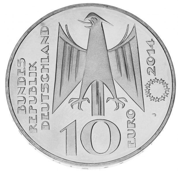 Coin Germany 10 Euro 2014 "Fahrenheit Scale" UNC (KM # 332)
