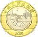 Coin China 10 Yuan 2000 Millennium Bimetal UNC