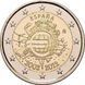 Монета Іспанія 2 євро 2012 &laquo;10 років євро&raquo; UNC (KM#1252)