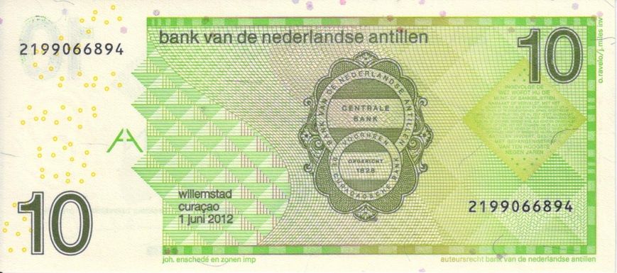 Netherlands Antilles 10 guilders 2012 UNC (P28f)