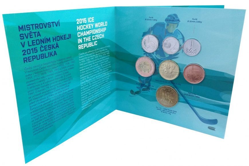 Чехия набор из 7 монет 2015 &laquo;Чемпионат мира по хоккею в Чехии&raquo; UNC М03038 фото