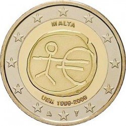 Мальта 2 Євро-2009 «10 років союзу» UNC (KM#134) М00199 фото