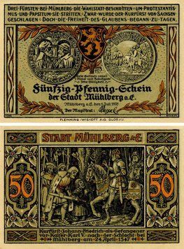 Banknote Germany Notgeld 50 pfennig 1921 F-VF M&uuml;hlberg