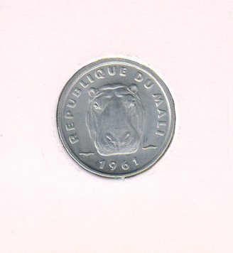 Mali 5 francs 1961 VF (KM # 2)