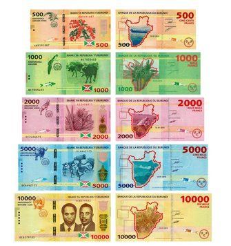 Набір банкнот Бурунді набір з 5 банкнот 2015-2018 UNC 500, 1000, 2000, 5000, 10000 франків Б15635 фото