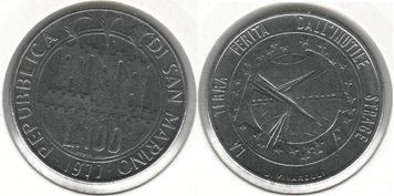 Сан-Марино 100 лір 1977 VF (KM#69) М02412 фото