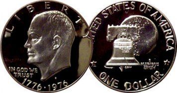 США 1 долар 1 976 &laquo;Ейзенхауер&raquo; Срібло F-VF (KM#206a) М02983 фото