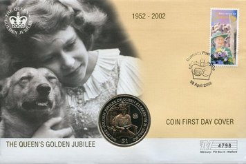 British Virgin Islands 1 dollar 2002 UNC Queen Elizabeth II Golden Jubilee Souvenir