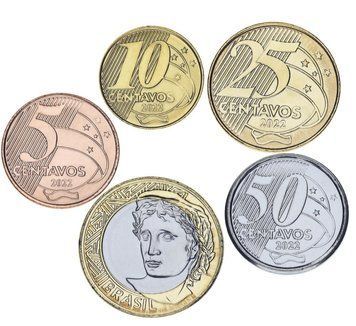Набір монет Бразилія набір з 5 монет 2022 UNC 5, 10, 25, 50 сентаво, 1 реал М21376 фото