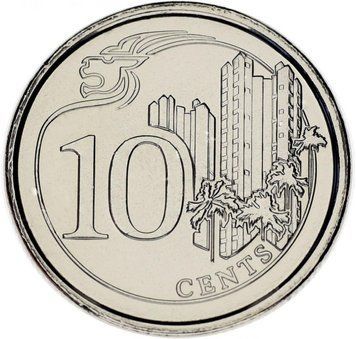 Сінгапур 10 центів 2013 UNC (KM#346) М12911 фото