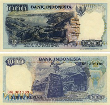 Indonesia Rs 1,000 1992 UNC (P129)