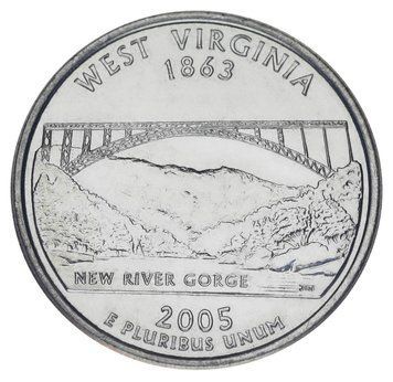 Монета США 25 центів (квотер) 2005 D &laquo;Штати і території - Західна Вірджинія&raquo; UNC (KM#374) М01874 фото